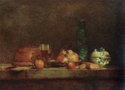 still life with bottle of olives Jean Baptiste Simeon Chardin